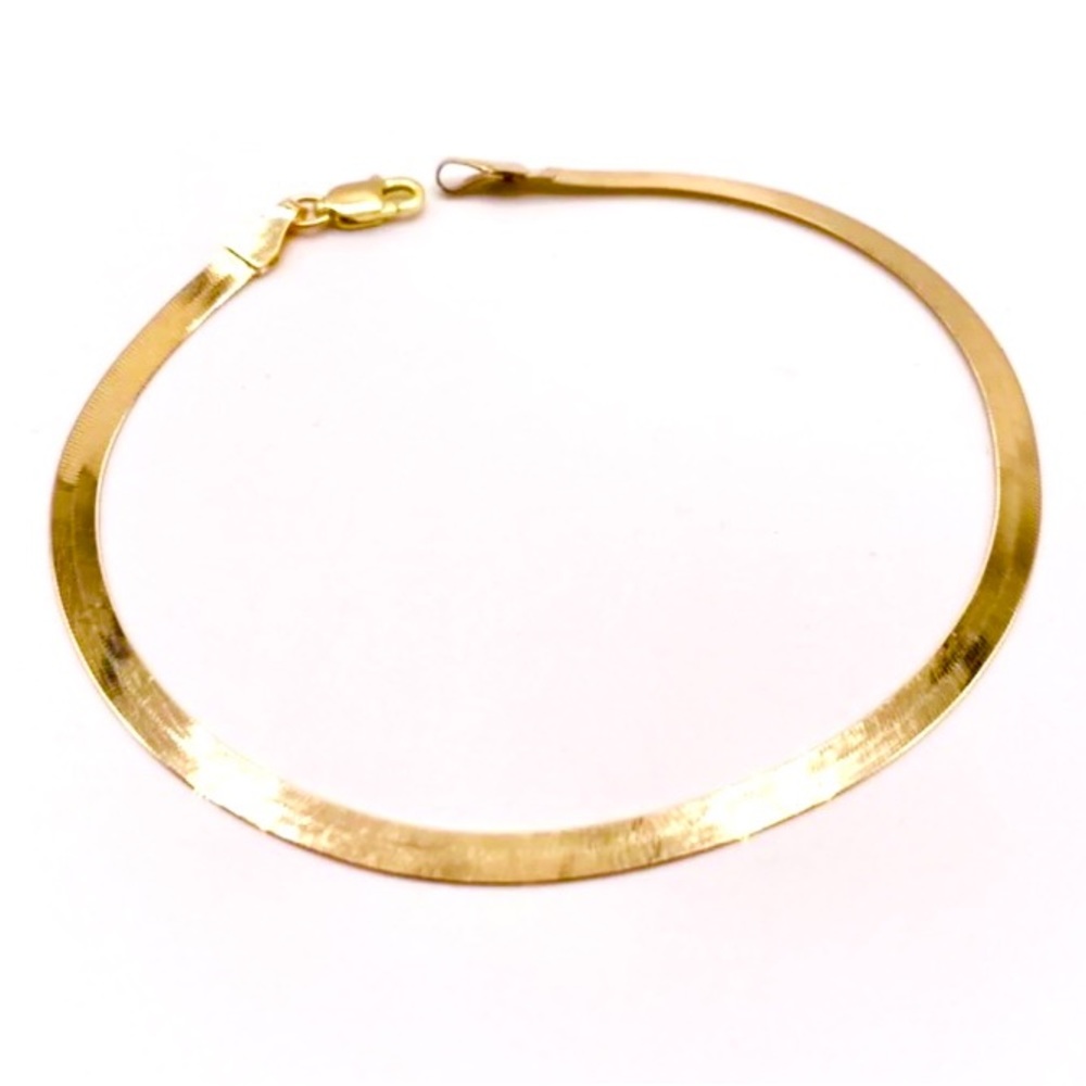 10KT Gold Herringbone Bracelet 3mm width